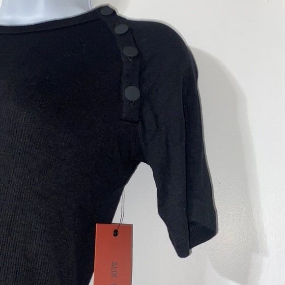 Alix NYC Black Chelsea Short Sleeve Bodysuit size medium NWT - Picture 2 of 3